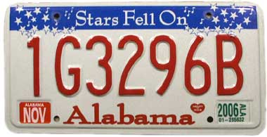 alabama state license plate