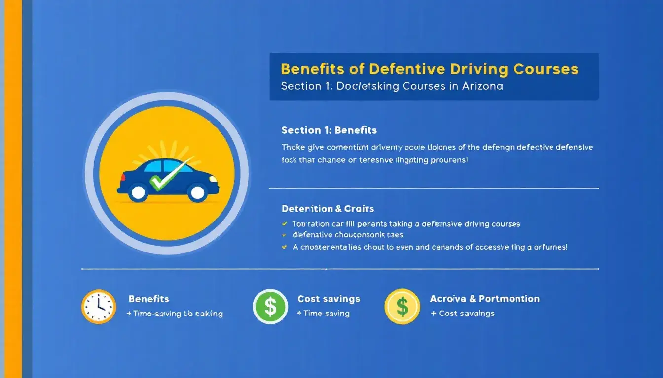 A visual representation of the cost and payment options for defensive driving courses in Arizona.