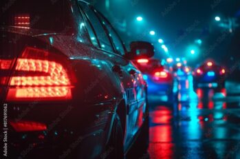 A vehicle is pulled over in New York at night, right before a traffic ticket is issued. Good thing the driver knew everything there is to know about dealing with an NY traffic ticket!